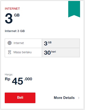 Paket Internet Telkomsel Data Kusus Loop - 3GB 30hr Paket Internet Telkomsel Data Kusus Loop - 3GB 30hr