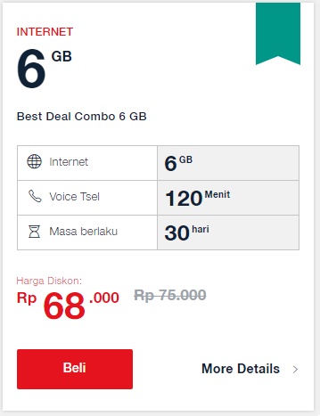 Paket Internet Telkomsel Data Kusus Loop - 6GB + 120Mnt 30hr Paket Internet Telkomsel Data Kusus Loop - 6GB + 120Mnt 30hr