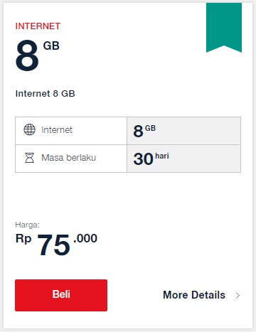 Paket Internet Telkomsel Data Kusus Loop - 8GB 30hr Paket Internet Telkomsel Data Kusus Loop - 8GB 30hr