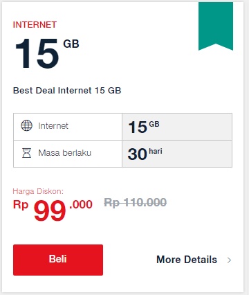 Paket Internet Telkomsel Data Kusus Loop - 15GB 30hr Paket Internet Telkomsel Data Kusus Loop - 15GB 30hr